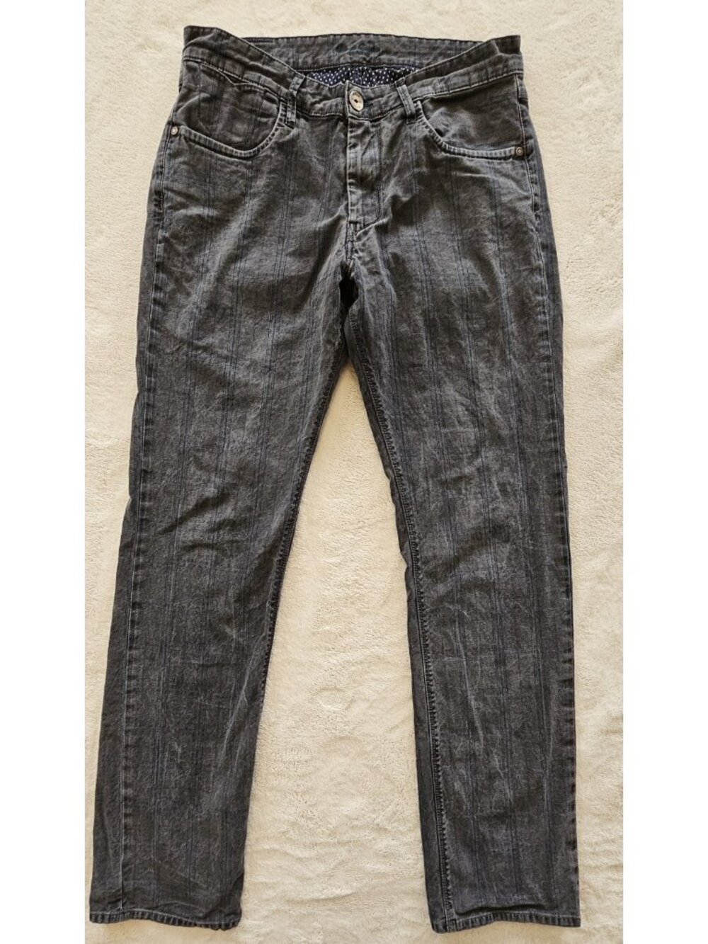 Robert Graham Jeans Mens 32 Smoke-45 Straight Leg Denim Pants Casual Italy